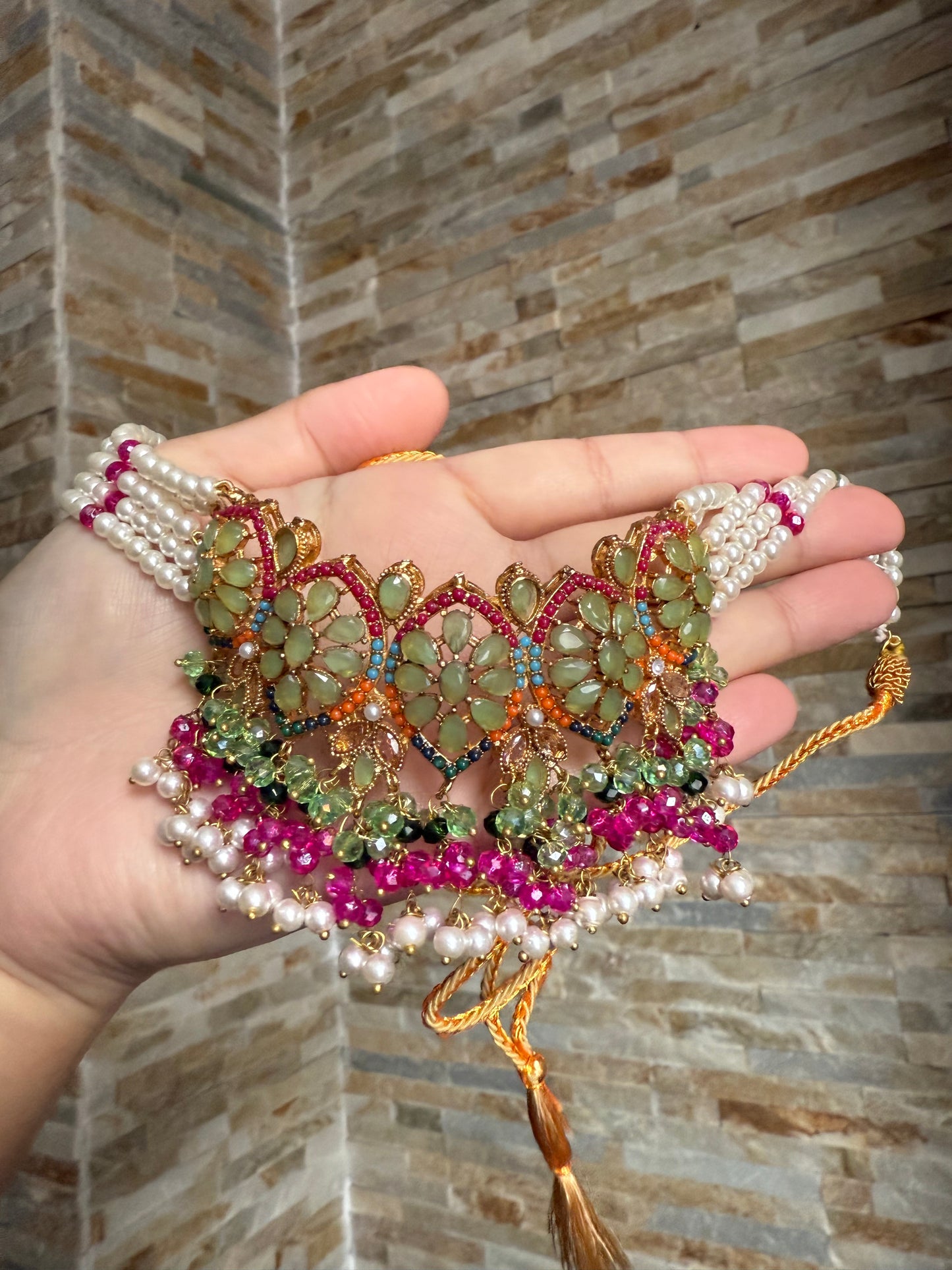 MARJAAN - Choker set with Earrings & Tikka | available in 10 colours