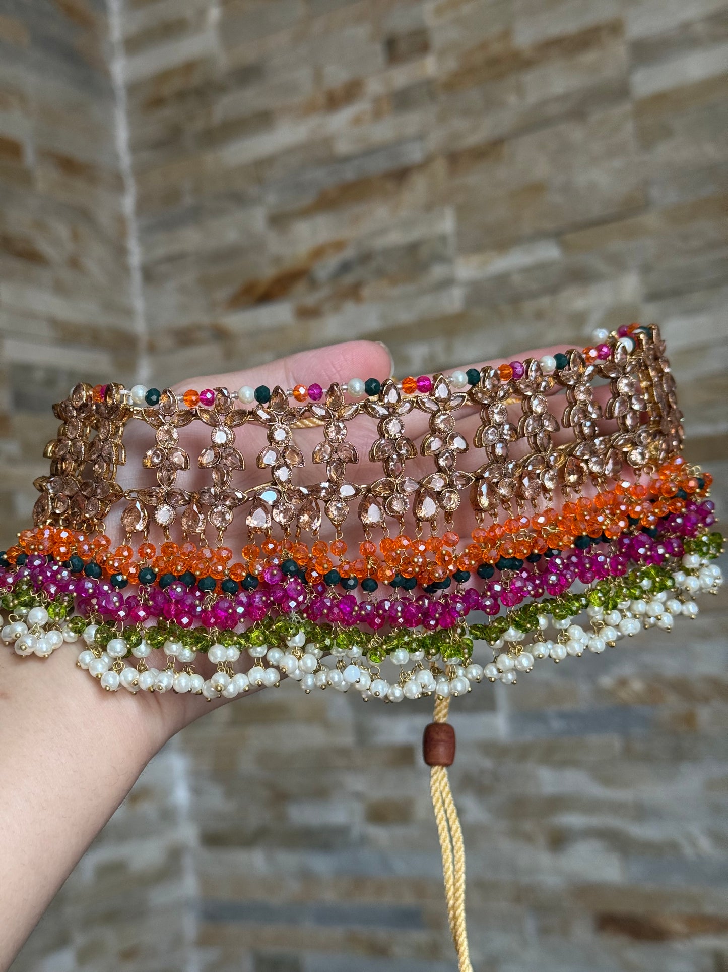 PIYA - Mehndi Bridal set | includes Choker with Jhumke & tikka