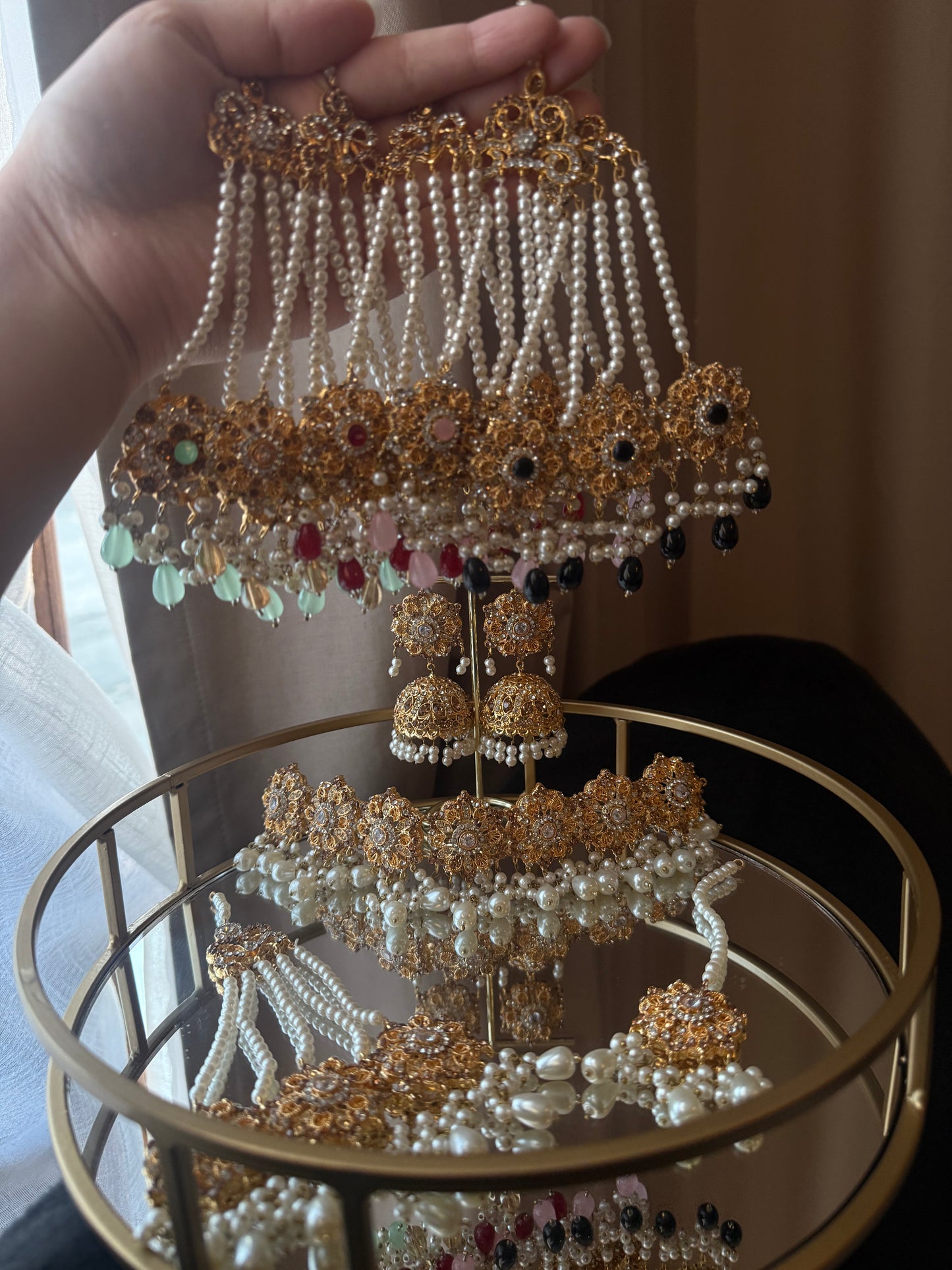 Rakshi - choker with jhumar jhumke & tikka 6 colours available