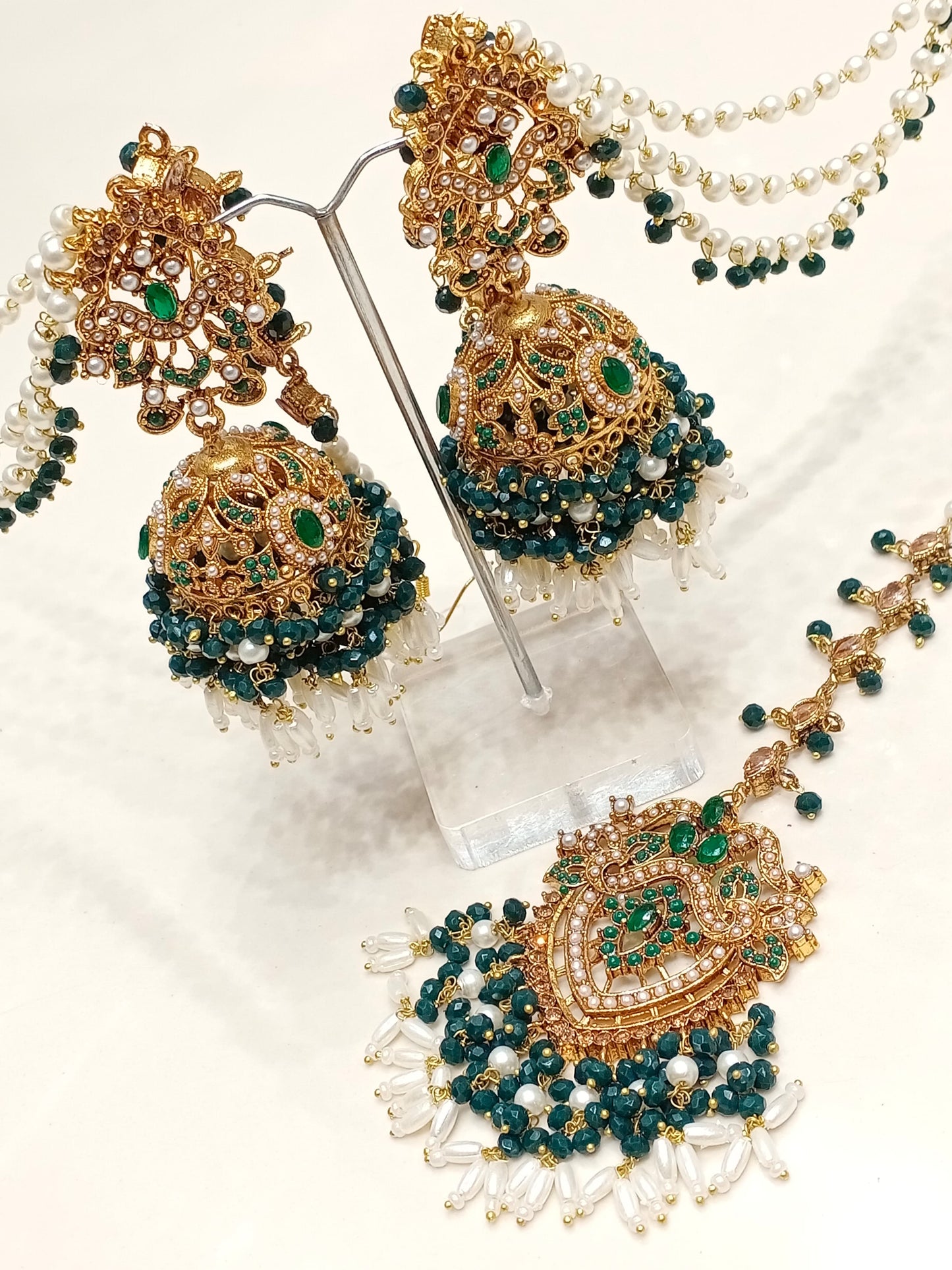 Aqsa - Jhumke Tikka set 8 colours available