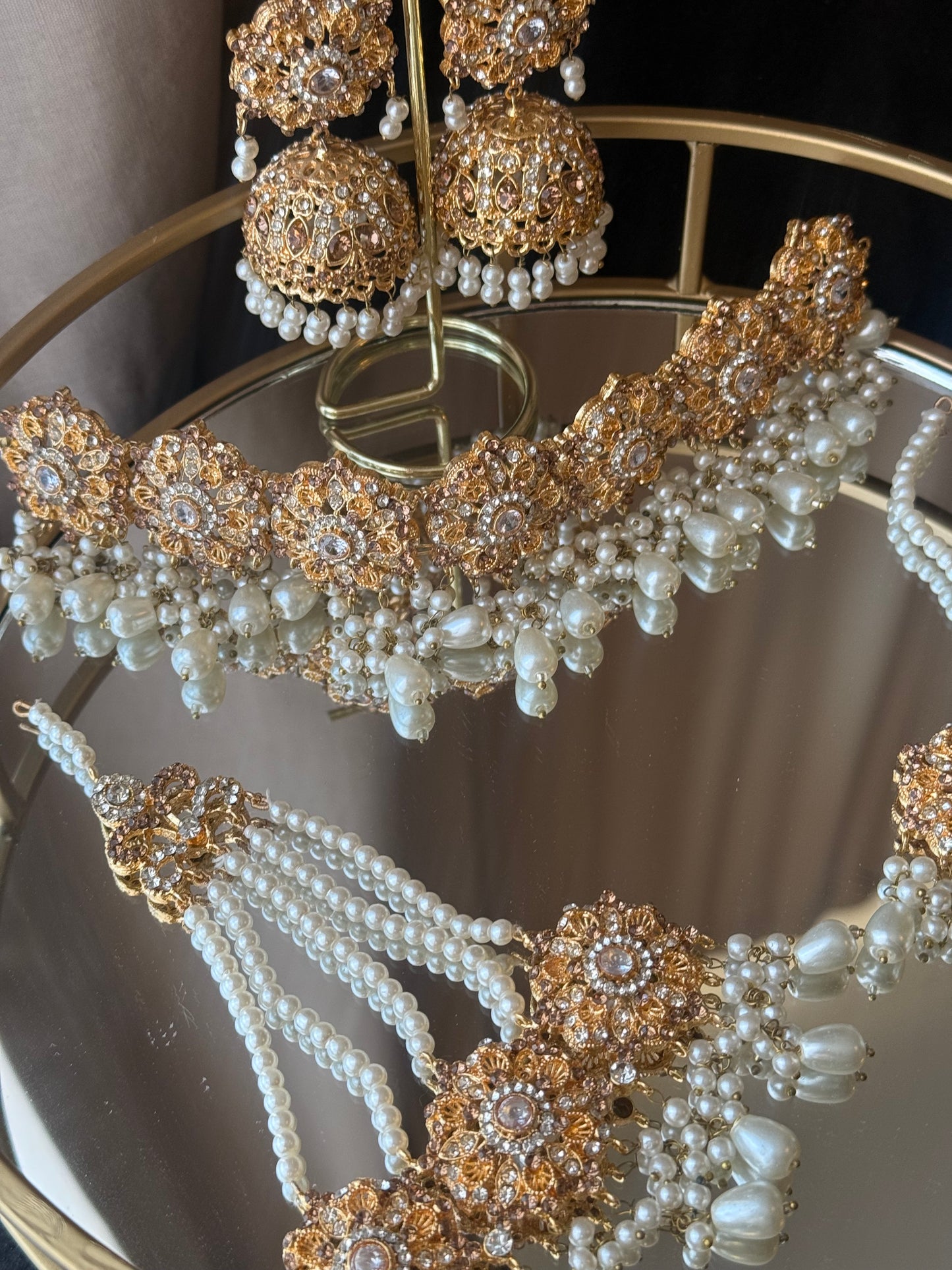 Rakshi - choker with jhumar jhumke & tikka 6 colours available