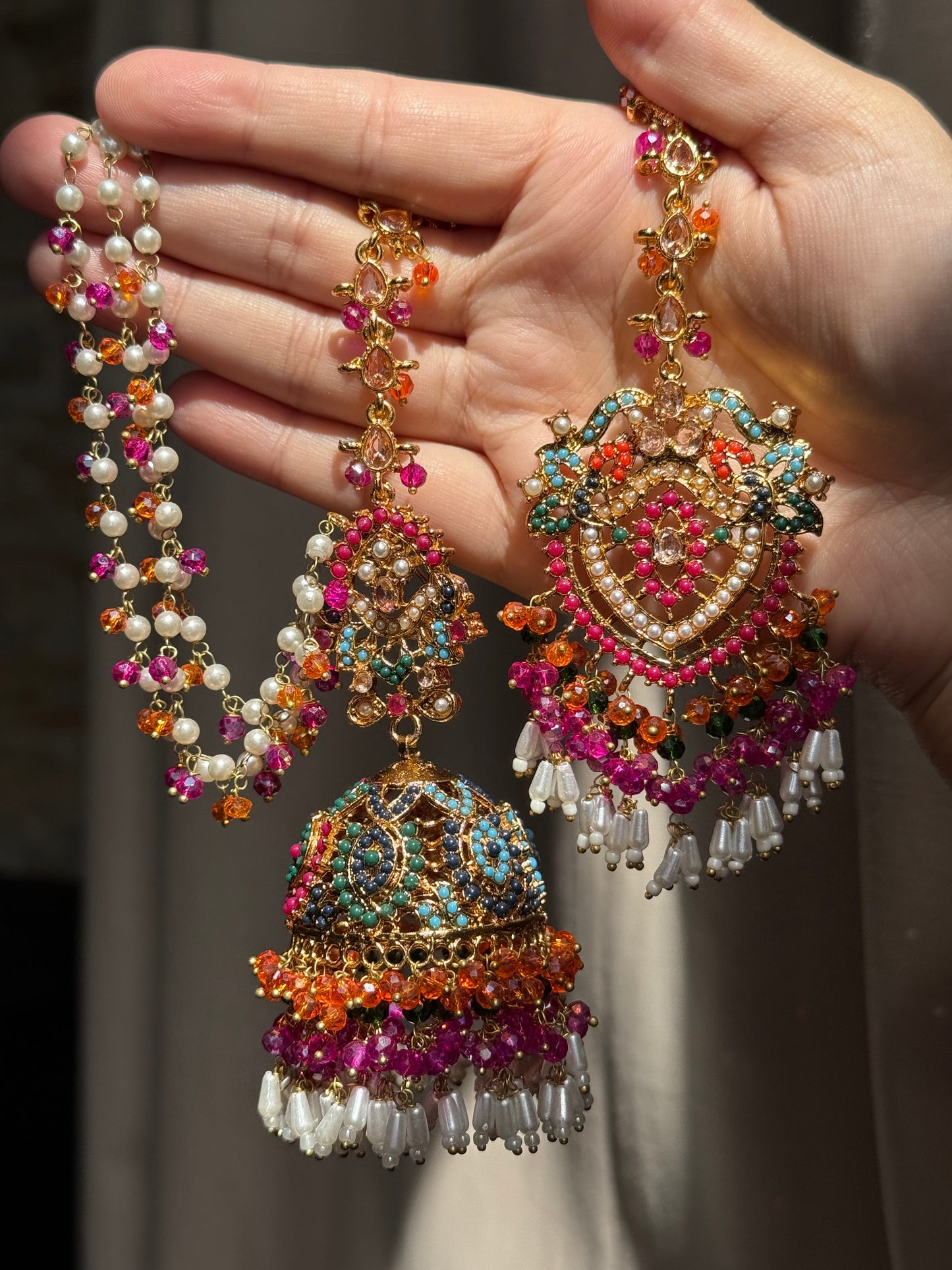 Aqsa - Jhumke Tikka set 8 colours available