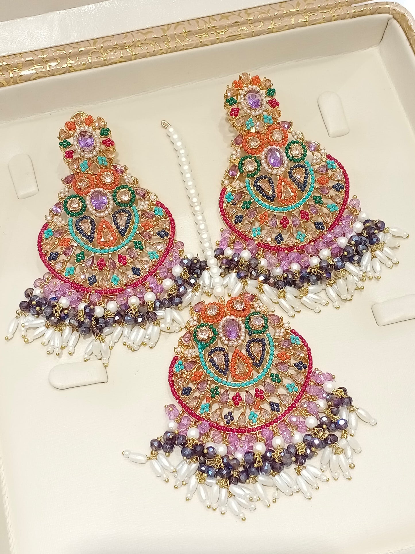 Annie - Earrings tikka set 8 colours available