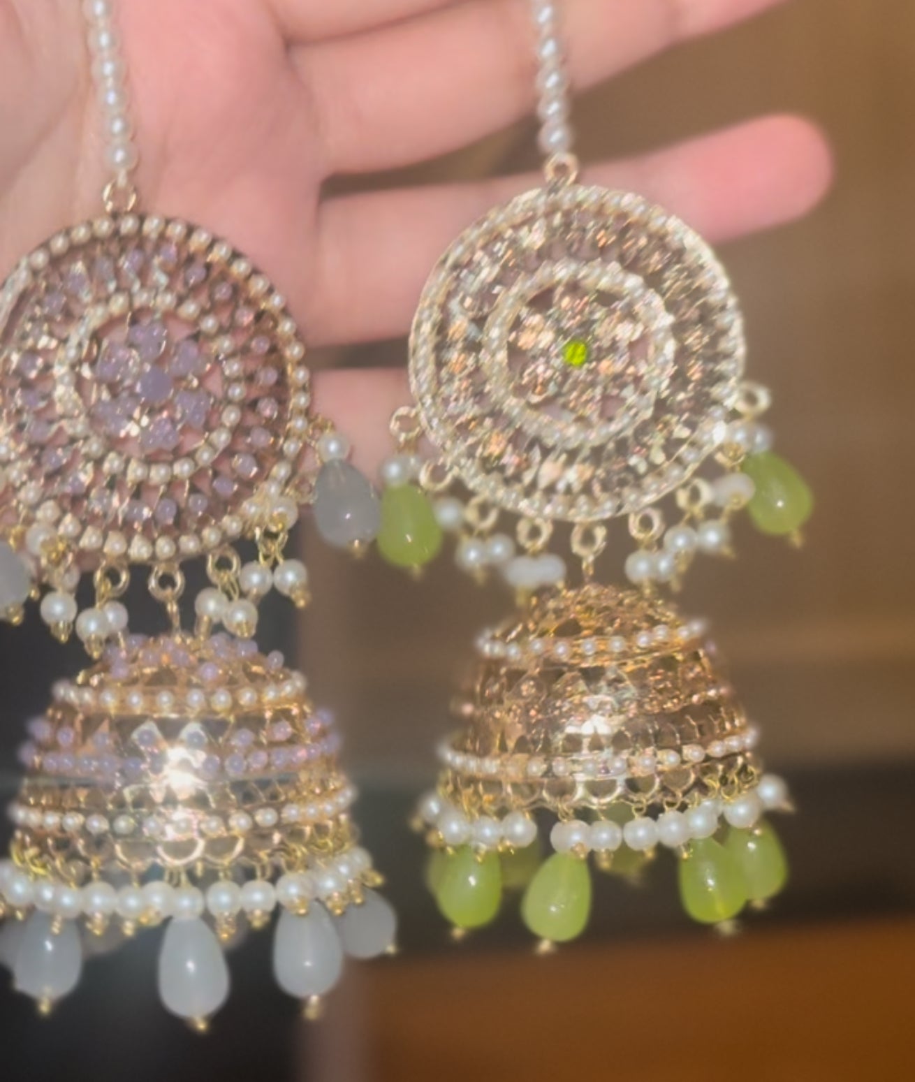 Raha - One-line sahara jhumke with tikka | 16 colours available