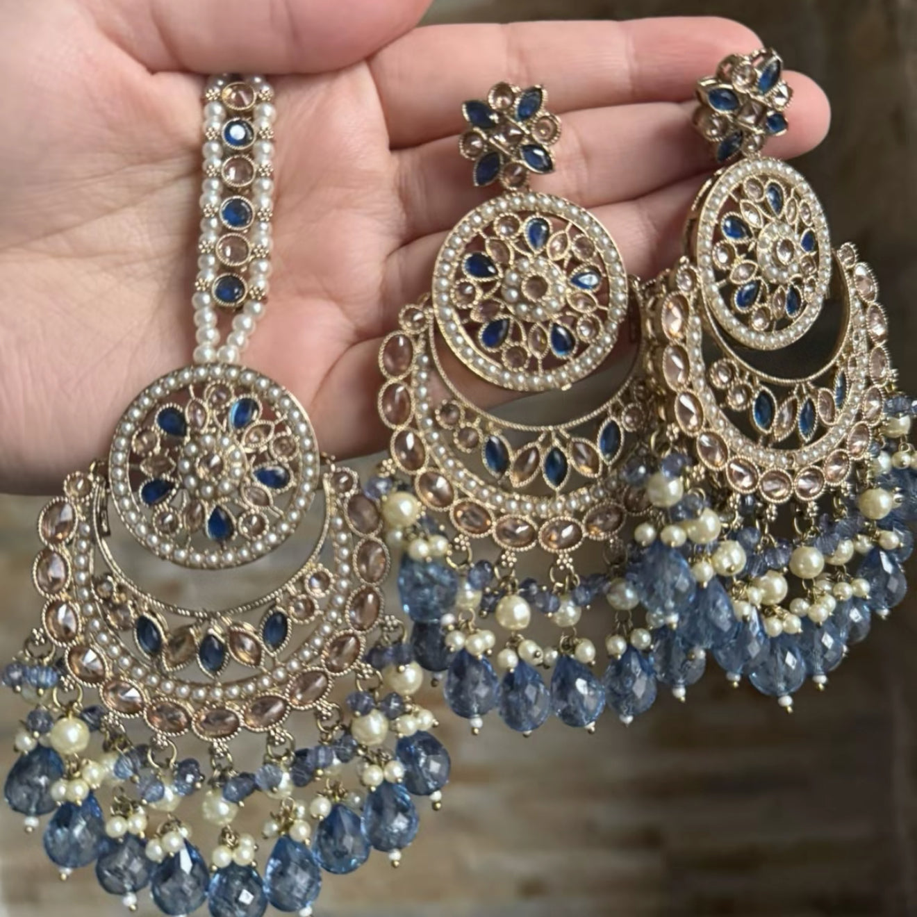 Naima - Polki earrings and tikka Colours available
