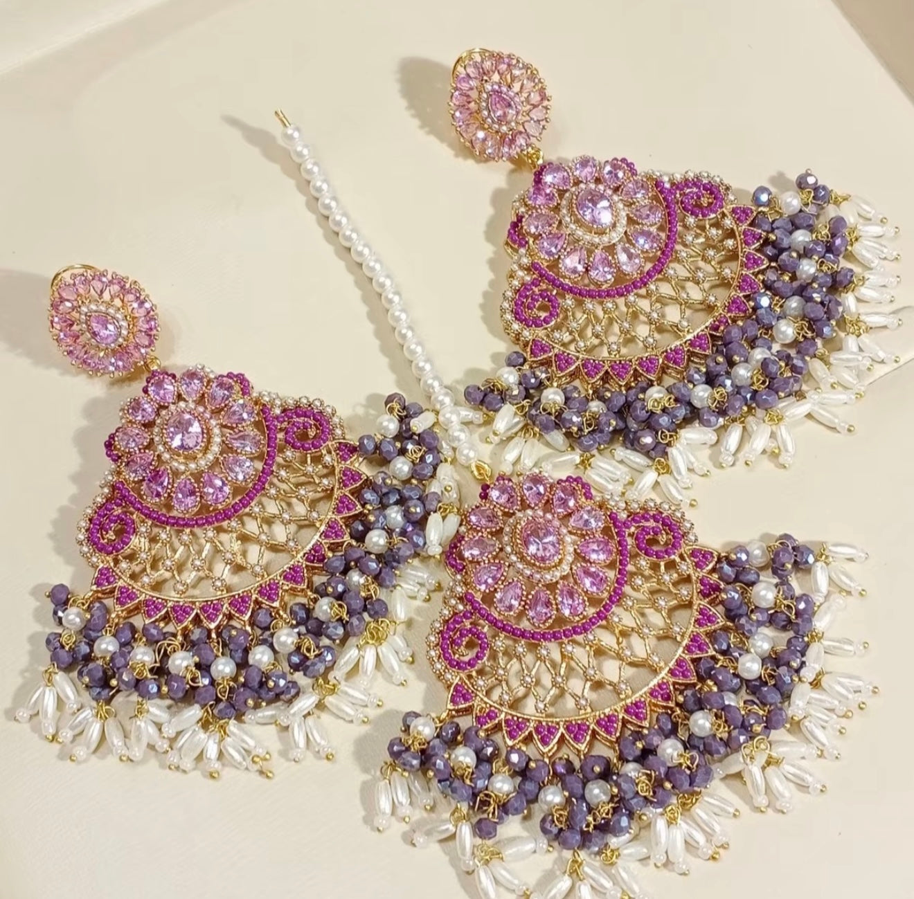 Laila - Earrings and Tikka set 6 Colours available