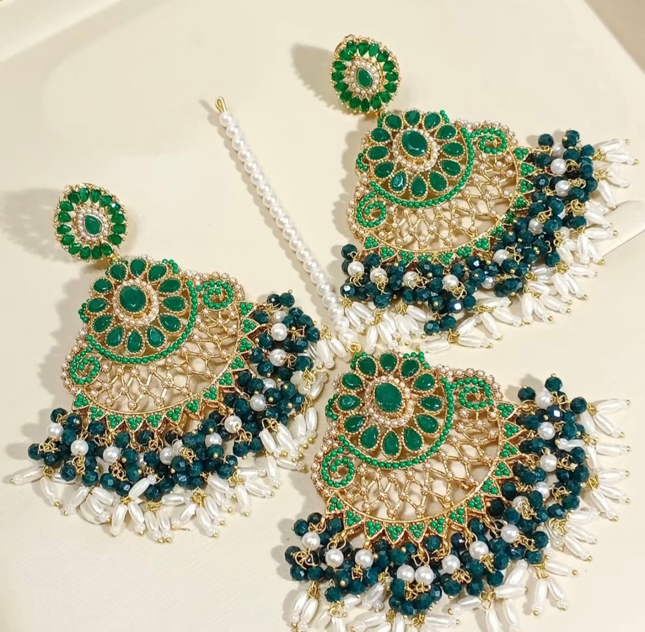 Laila - Earrings and Tikka set 6 Colours available