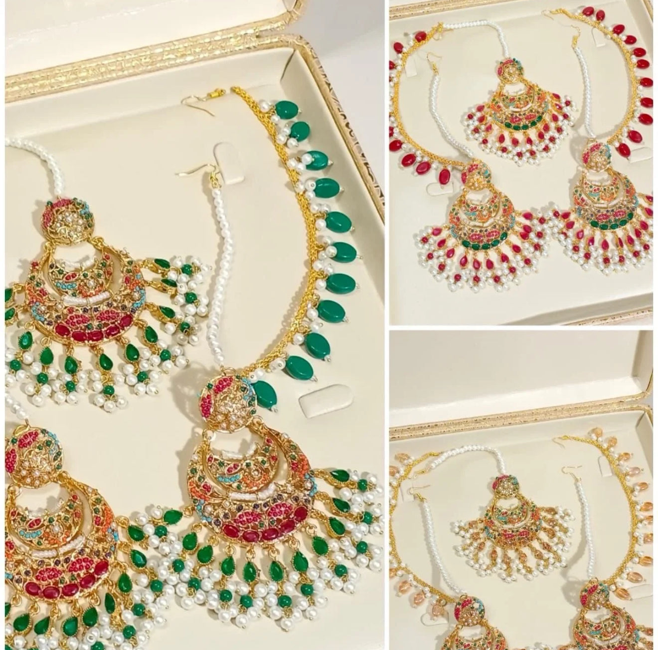 Waniya - Earrings and Tikka set 3 colours available