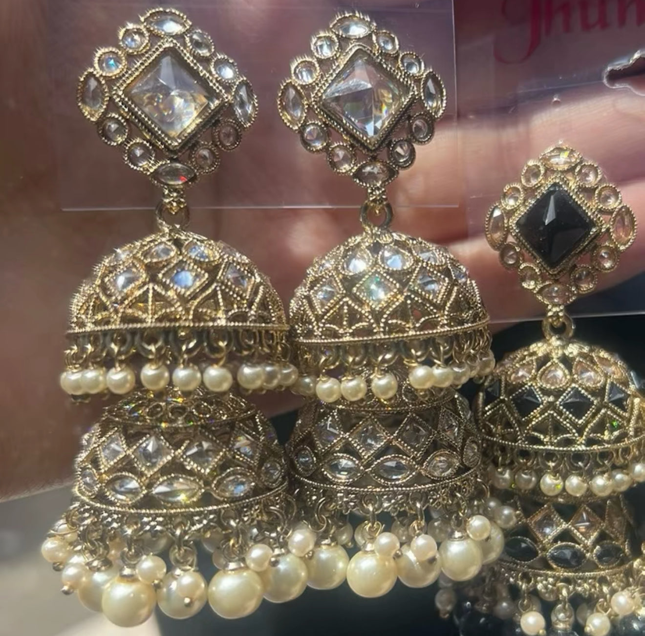 Gul e Rana - Double layered Jhumke 7 Colours available