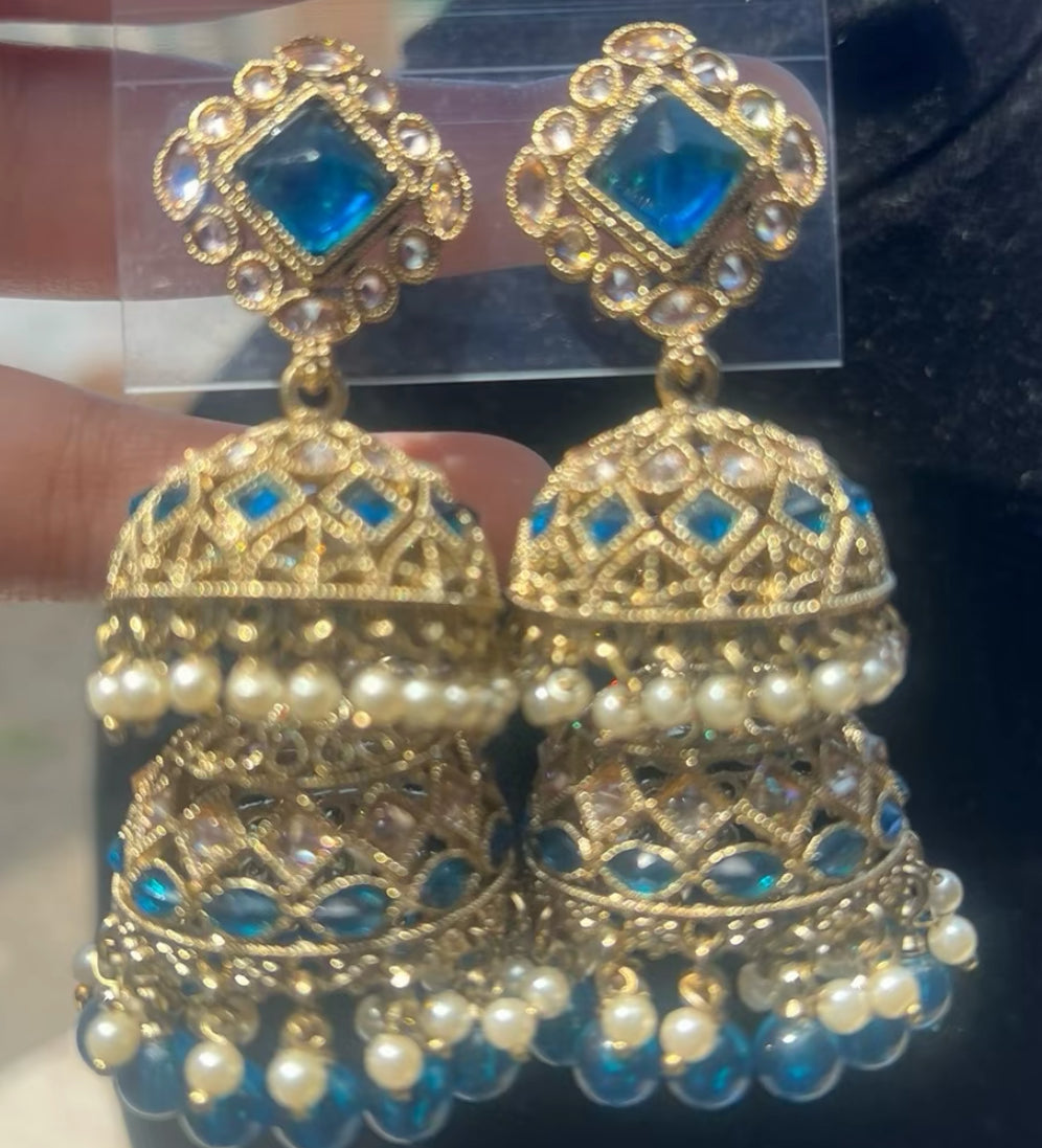 Gul e Rana - Double layered Jhumke 7 Colours available