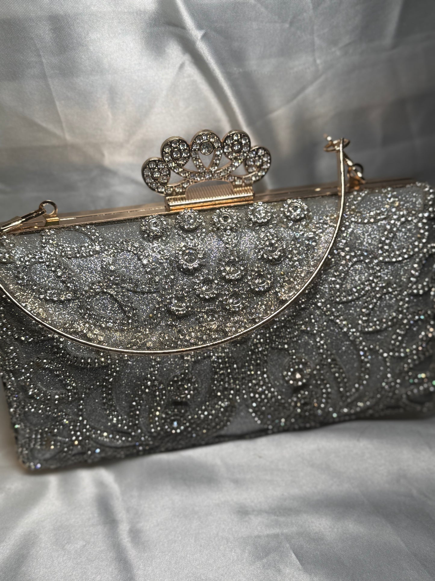Alia - Silver Clutch Bag