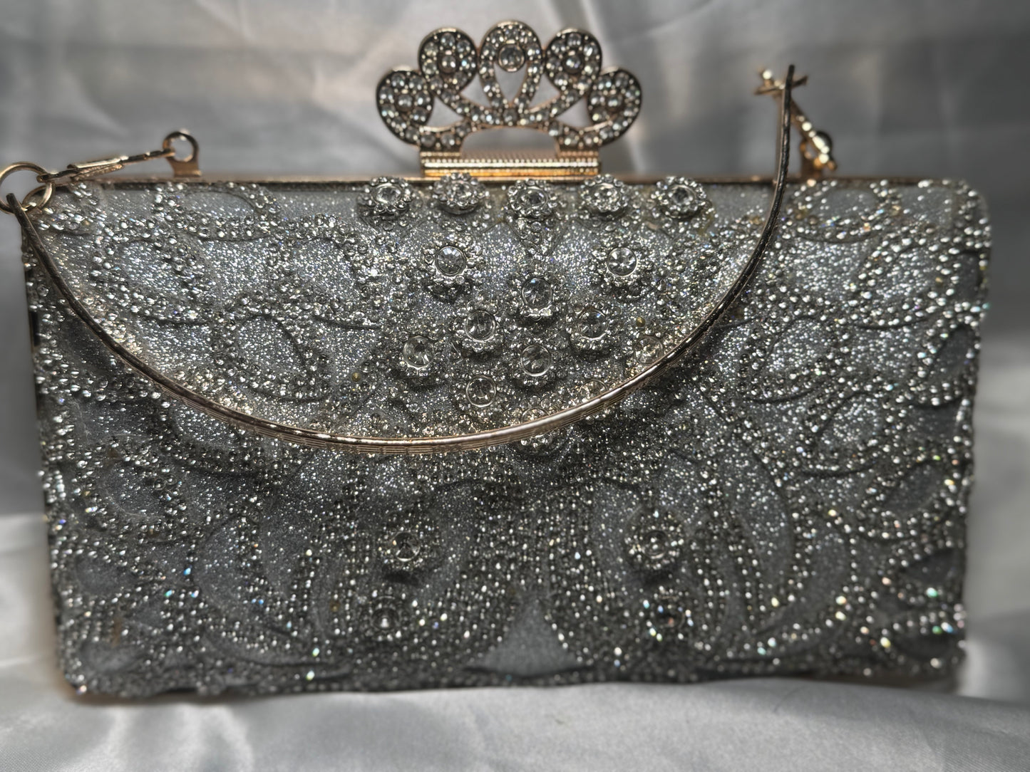Alia - Silver Clutch Bag