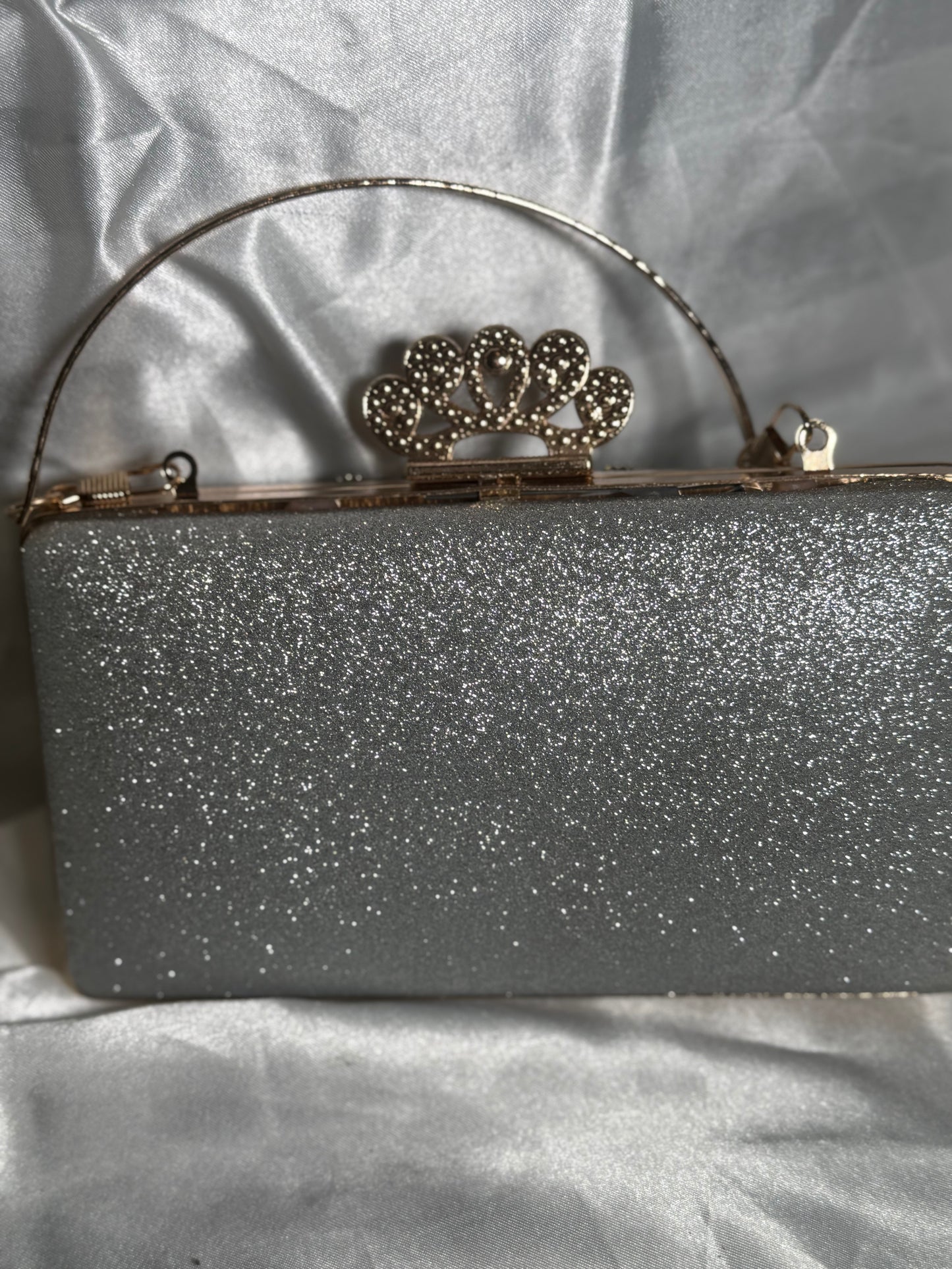 Alia - Silver Clutch Bag