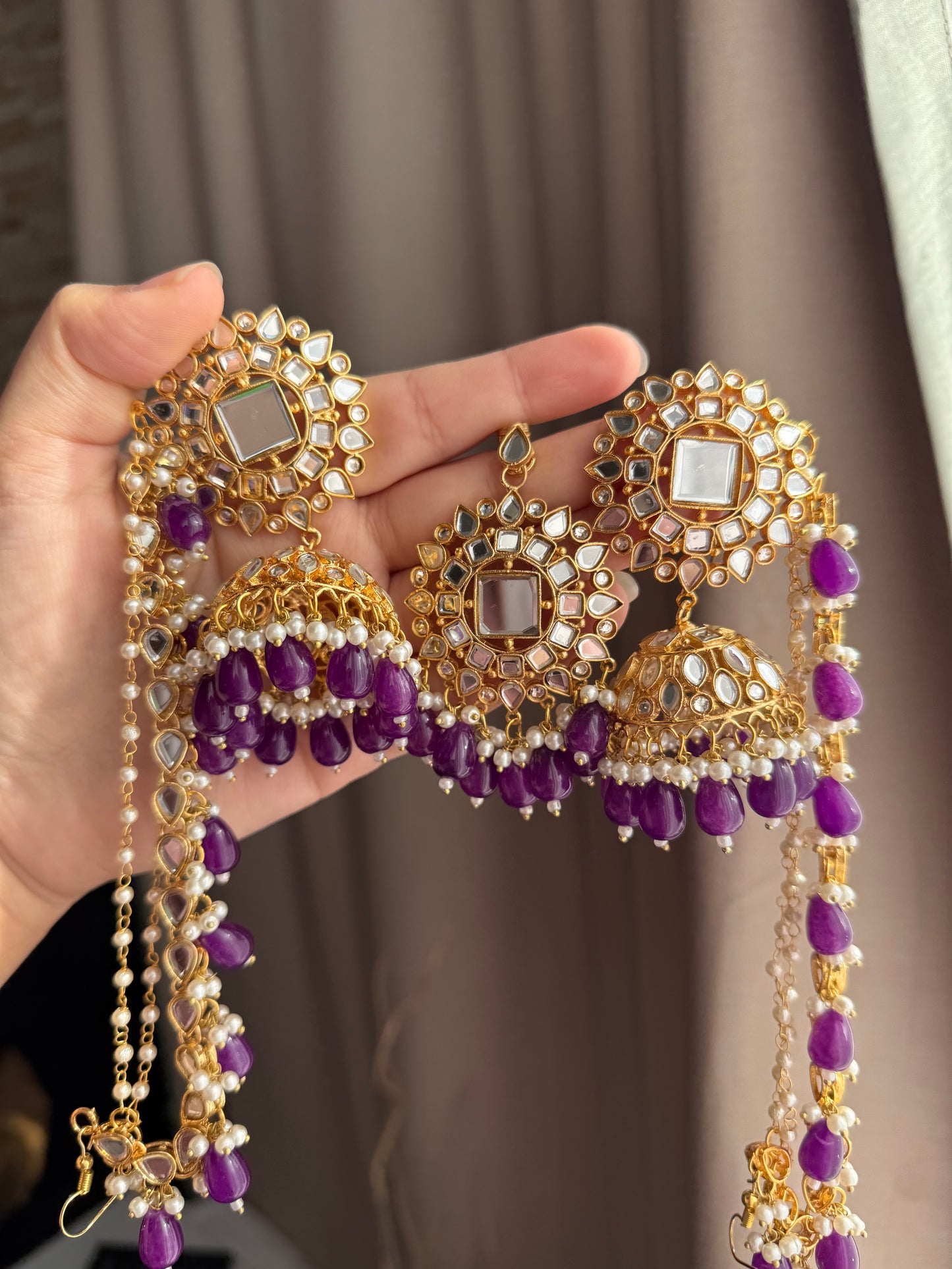 Areeqa - Sahara Jhumke with Tikka 9 Colours available