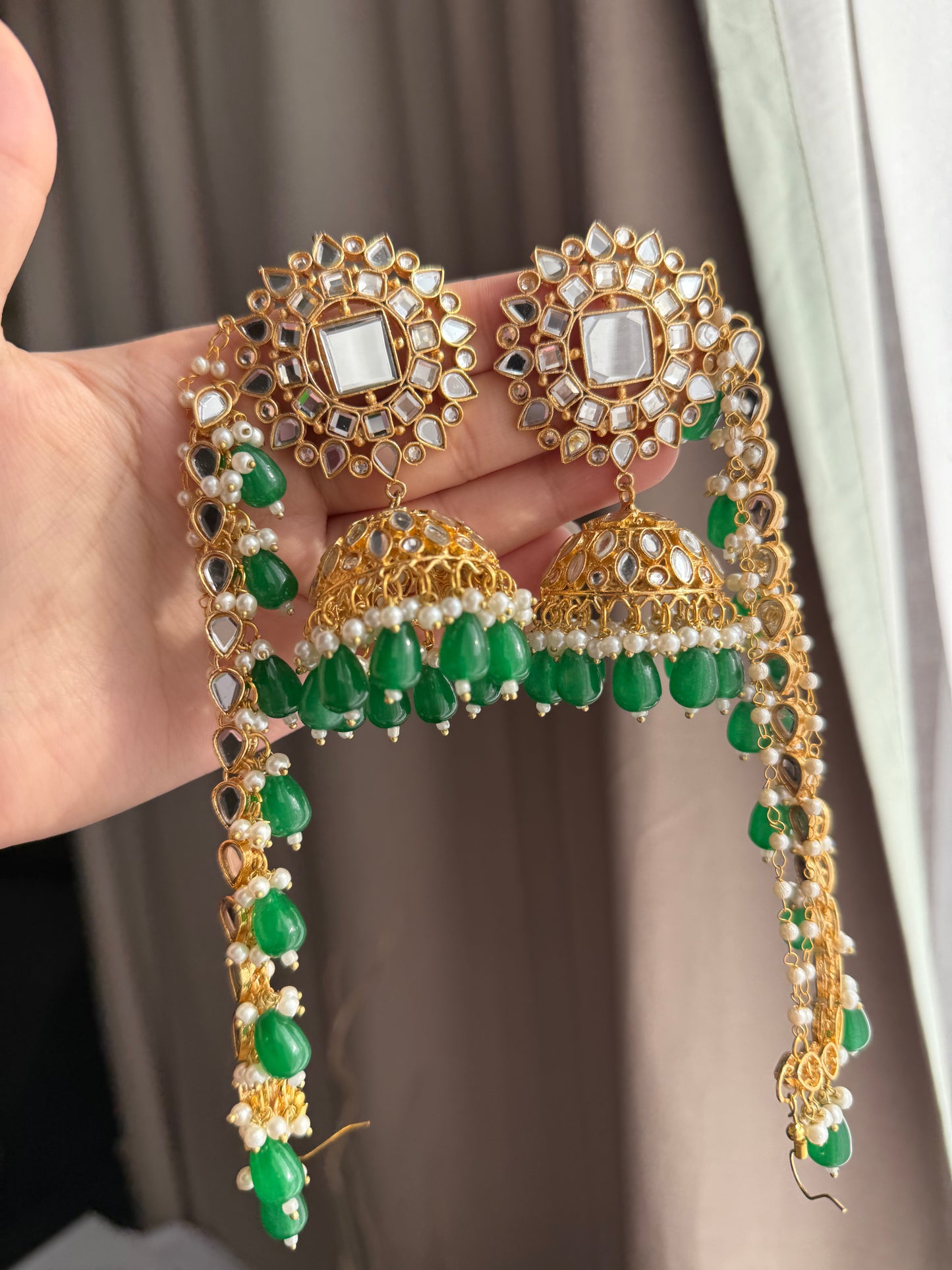 Areeqa - Sahara Jhumke with Tikka 9 Colours available
