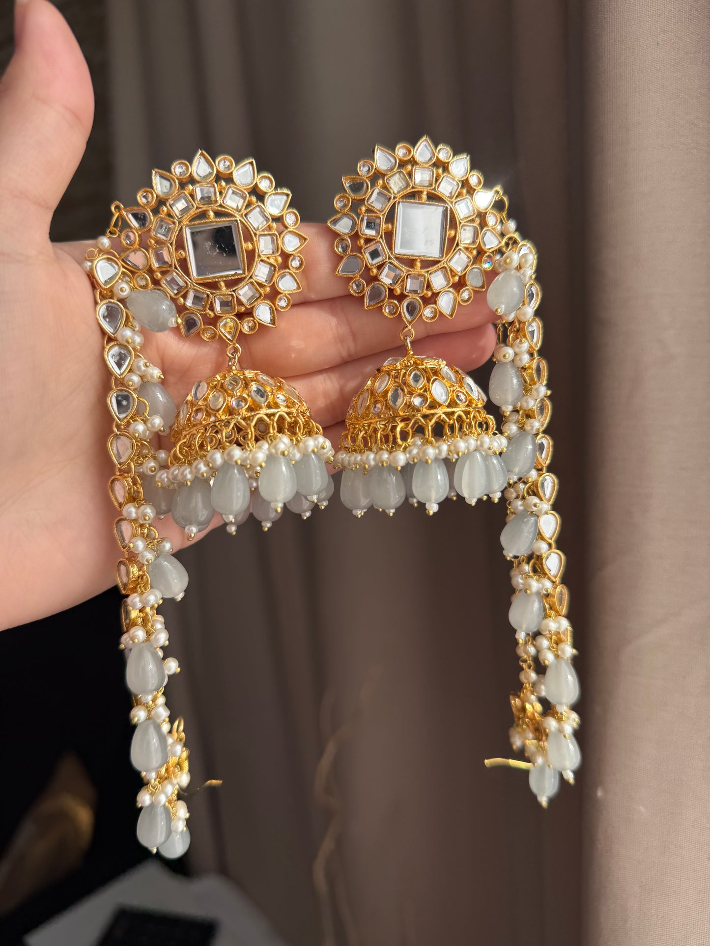 Areeqa - Sahara Jhumke with Tikka 9 Colours available