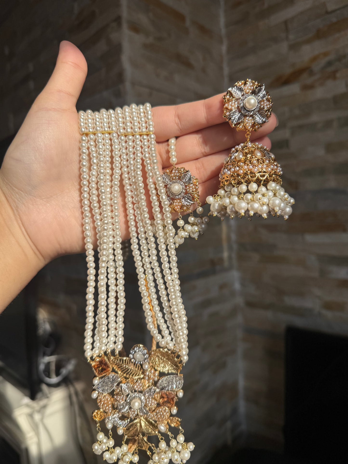 Dur-e-Adan - Mala with Jhumke and Tikka 10 Colours available
