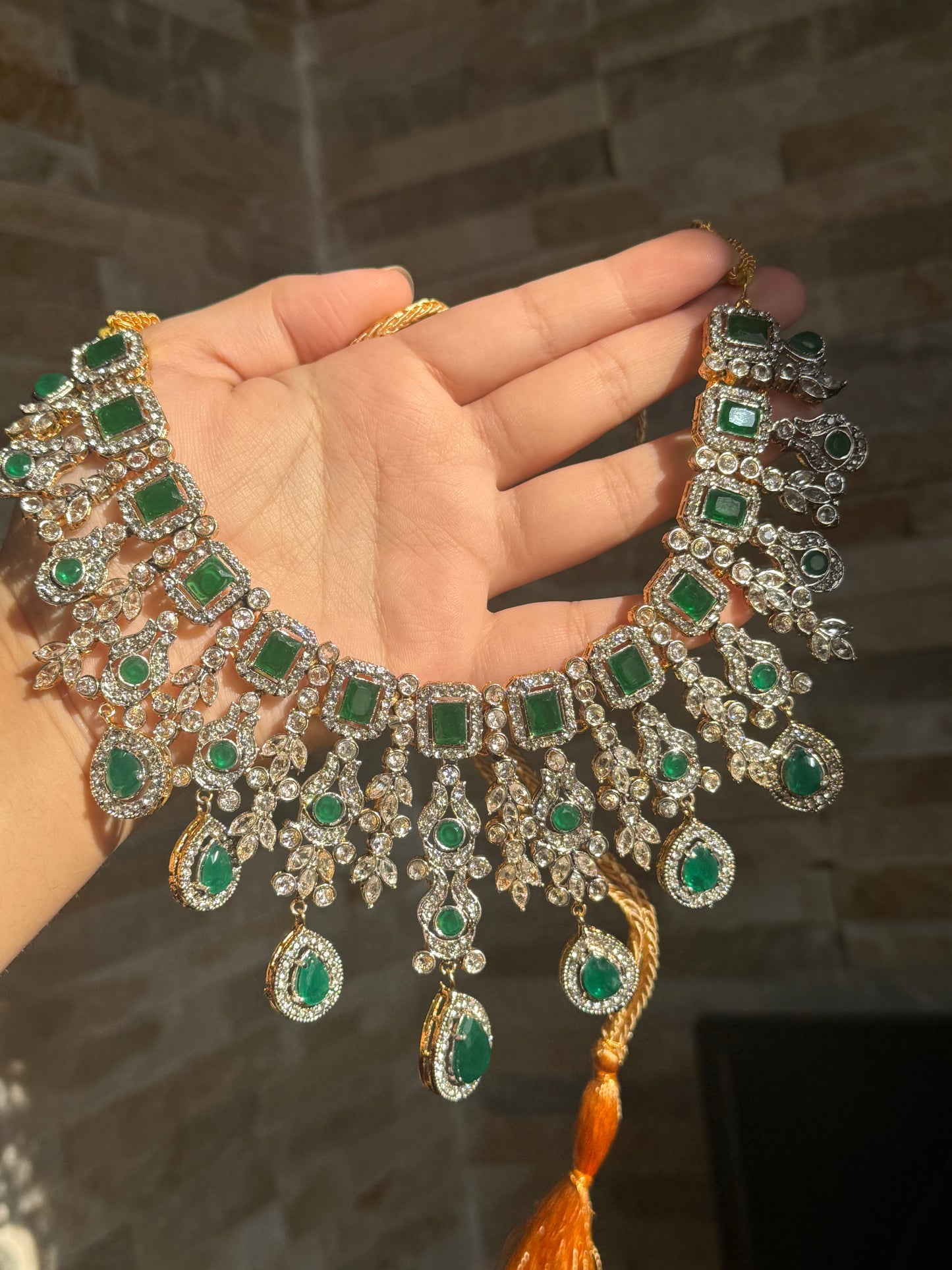 Rumaisa - AD Necklace set 5 Colours available