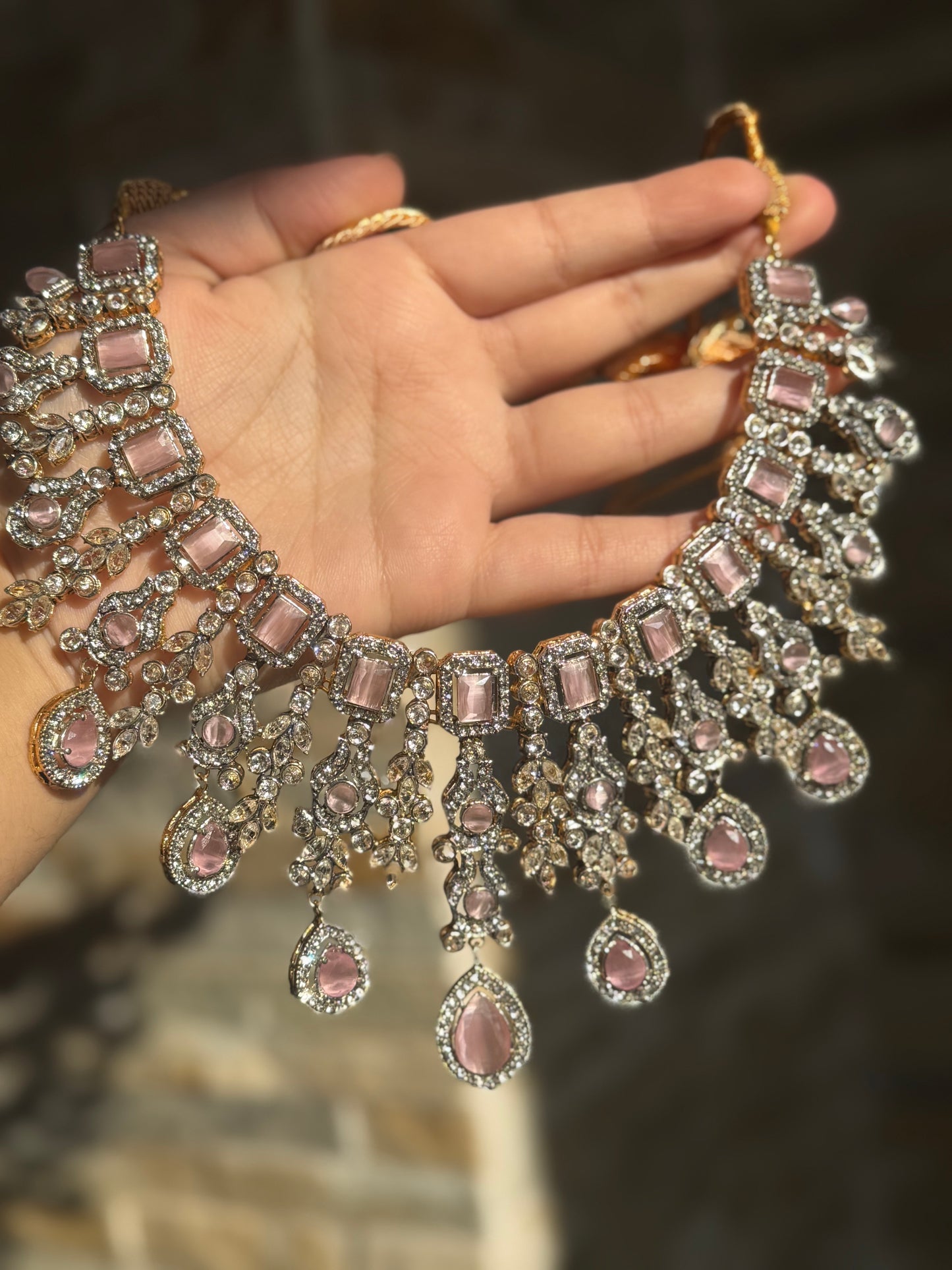 Rumaisa - AD Necklace set 5 Colours available