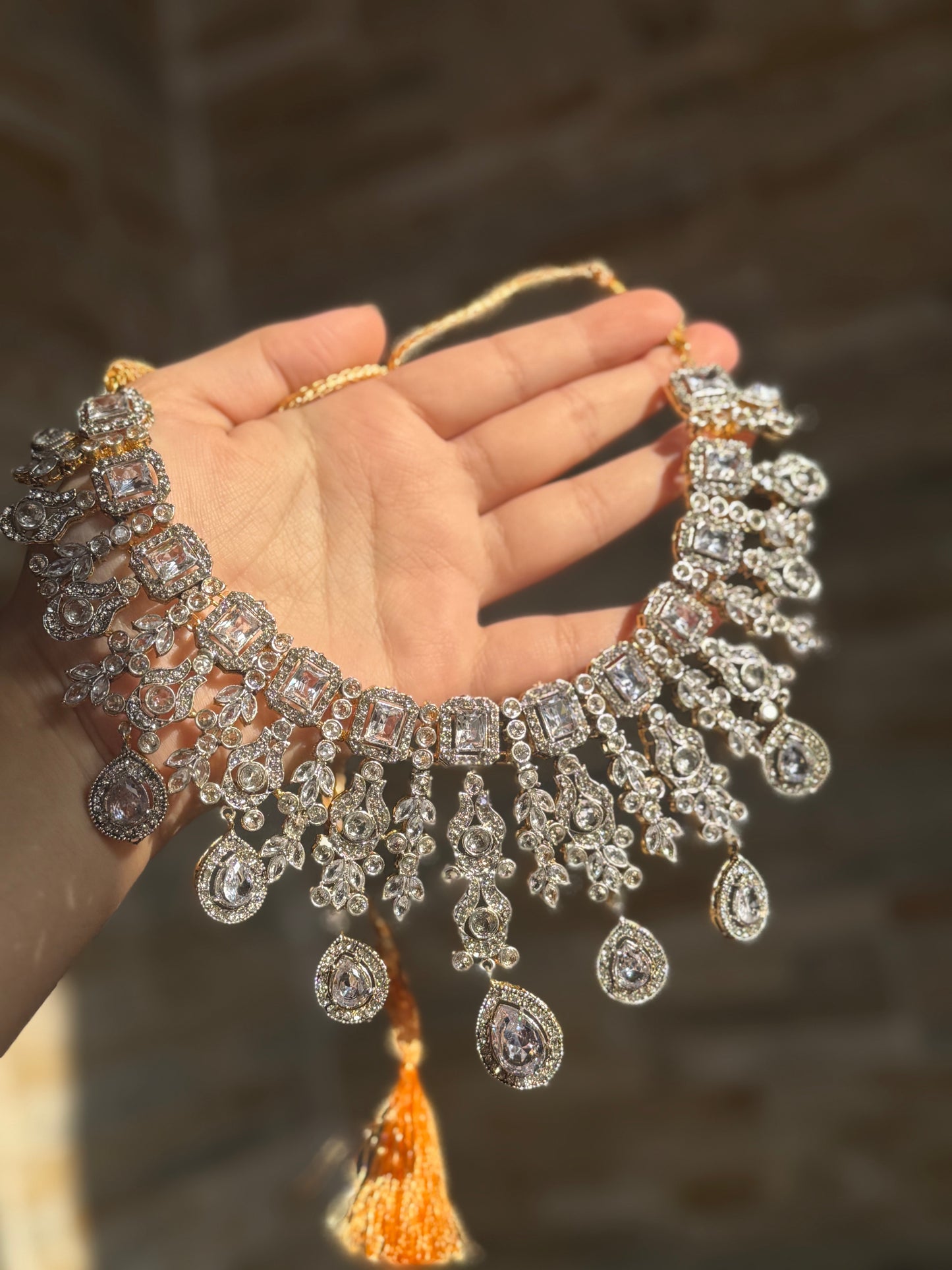 Rumaisa - AD Necklace set 5 Colours available