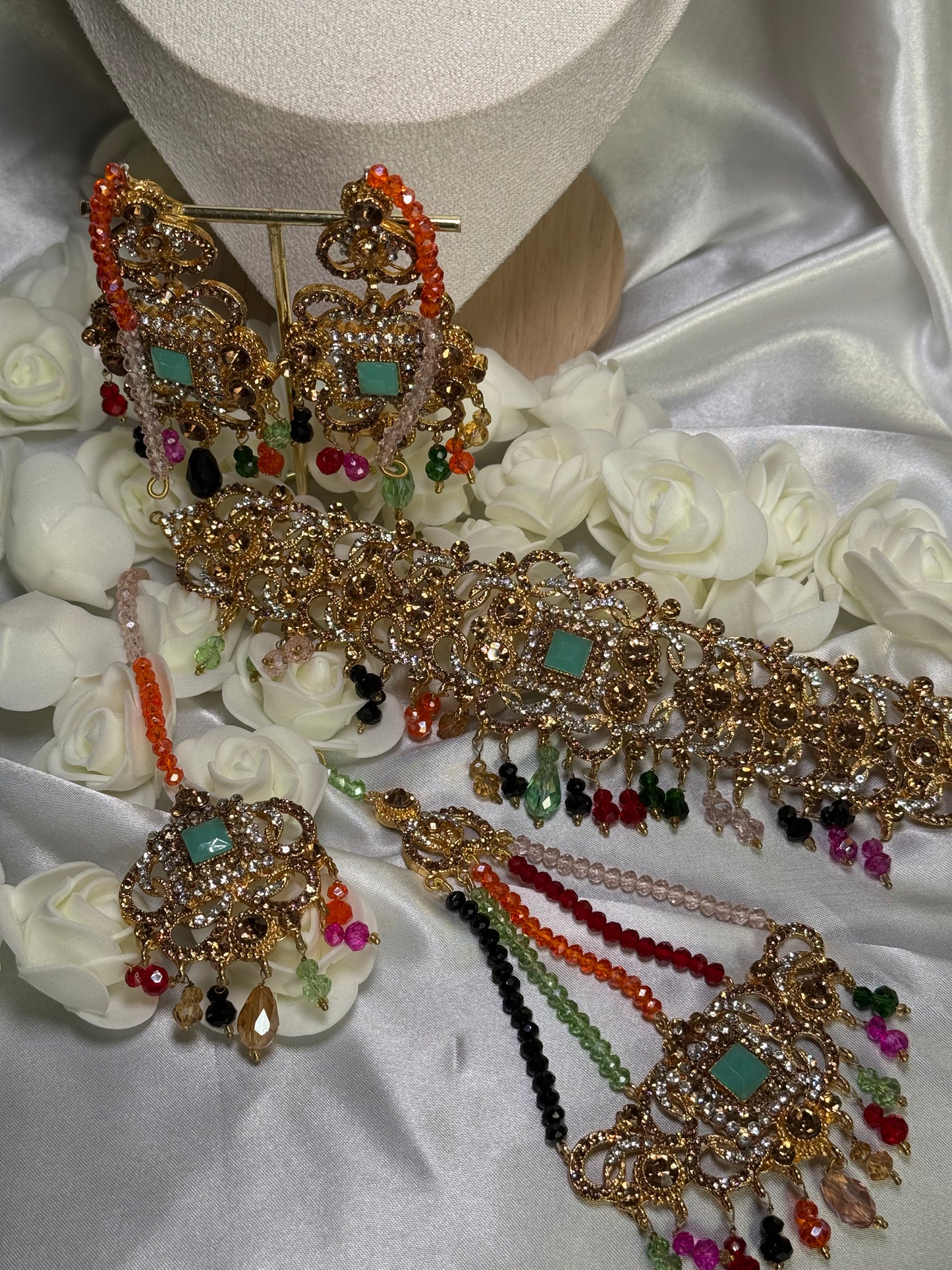 Gulrukh - Choker with Jhumar 4 Colours available