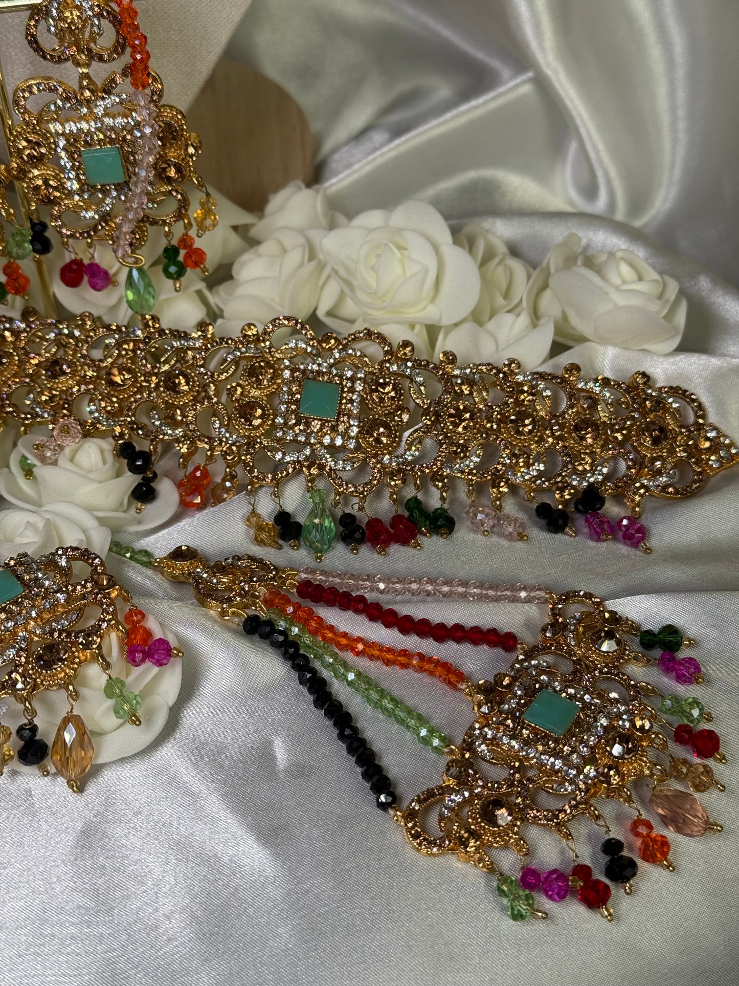 Gulrukh - Choker with Jhumar 4 Colours available