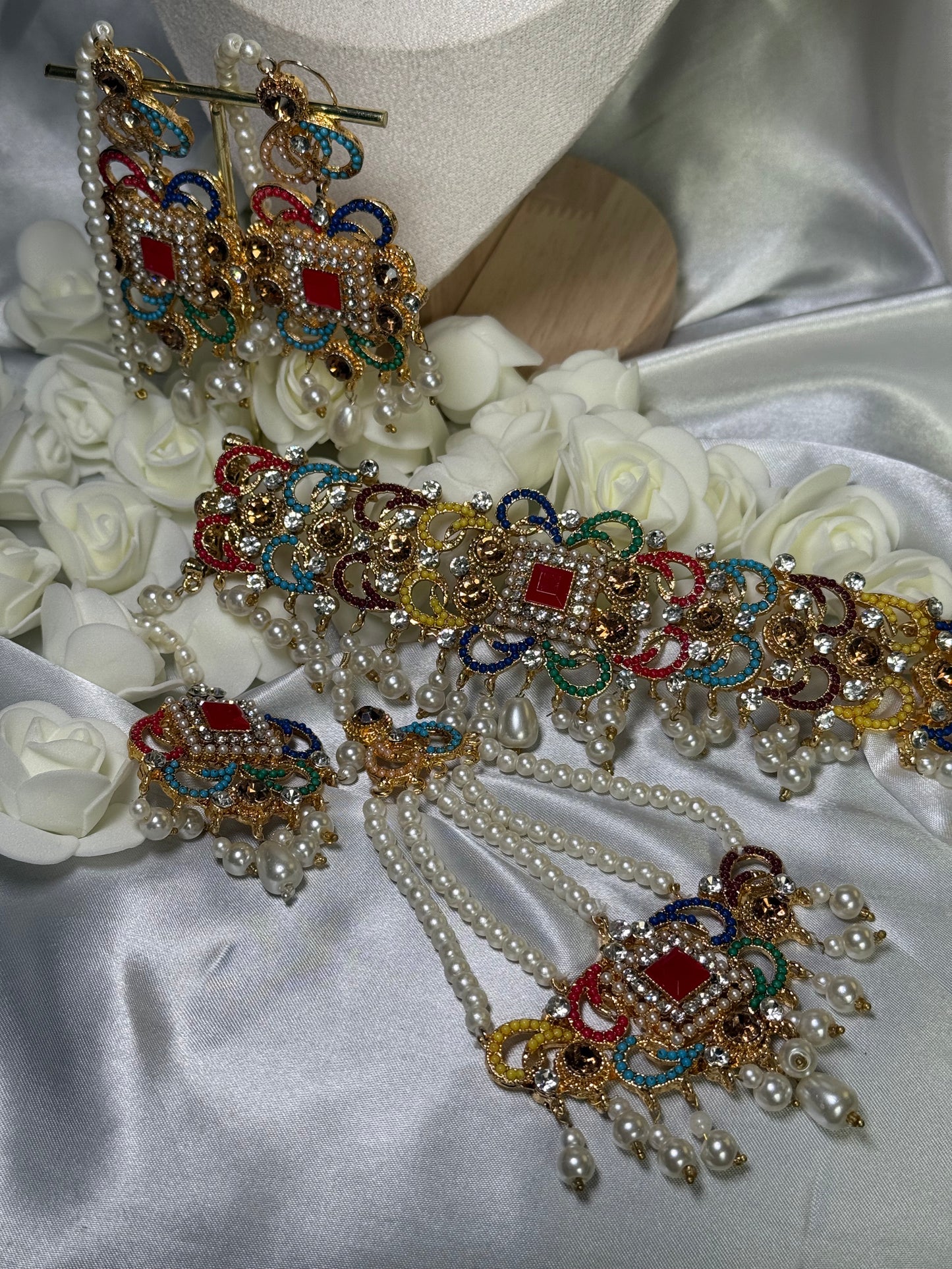 Gulrukh - Choker with Jhumar 4 Colours available