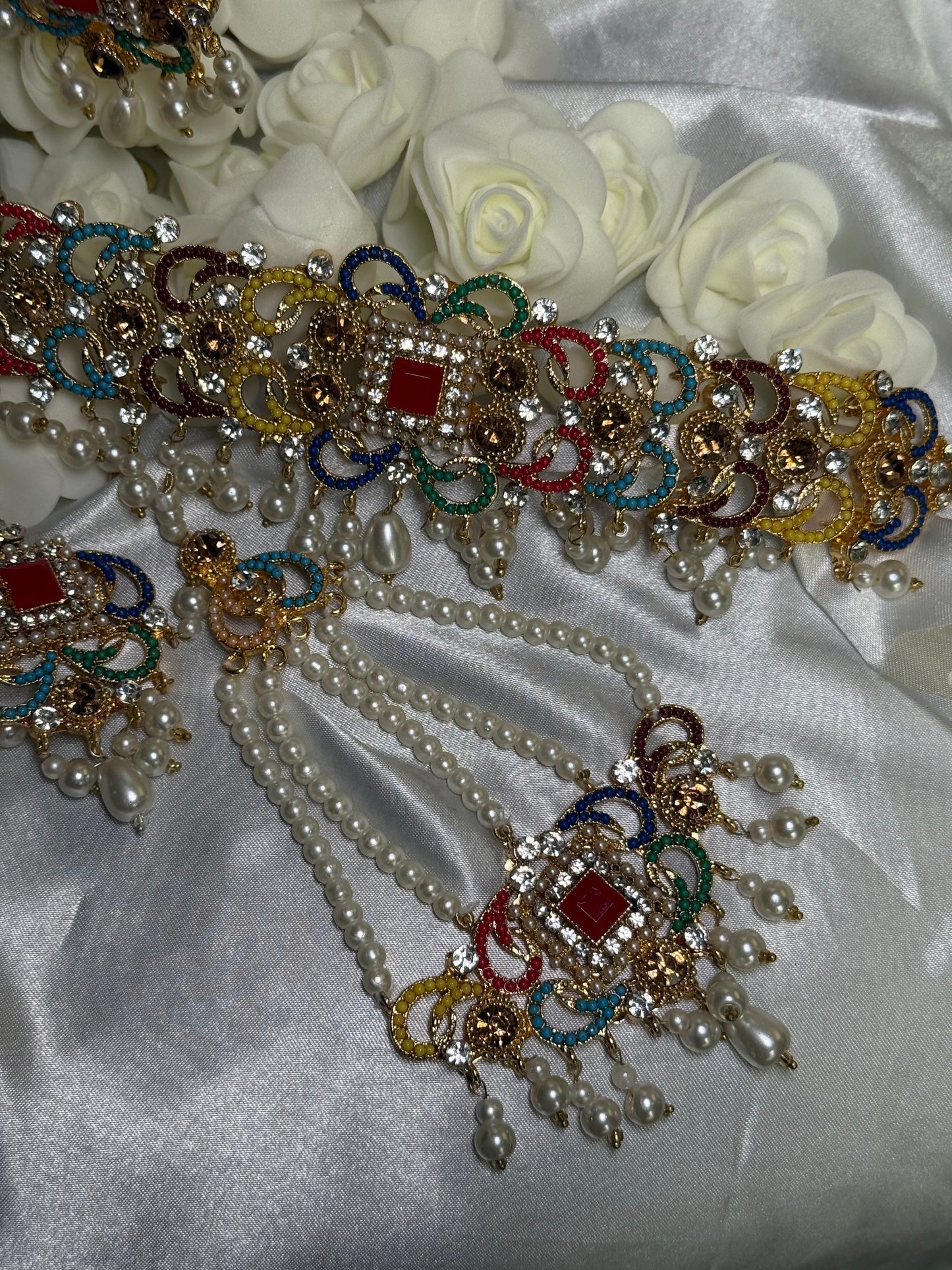 Gulrukh - Choker with Jhumar 4 Colours available