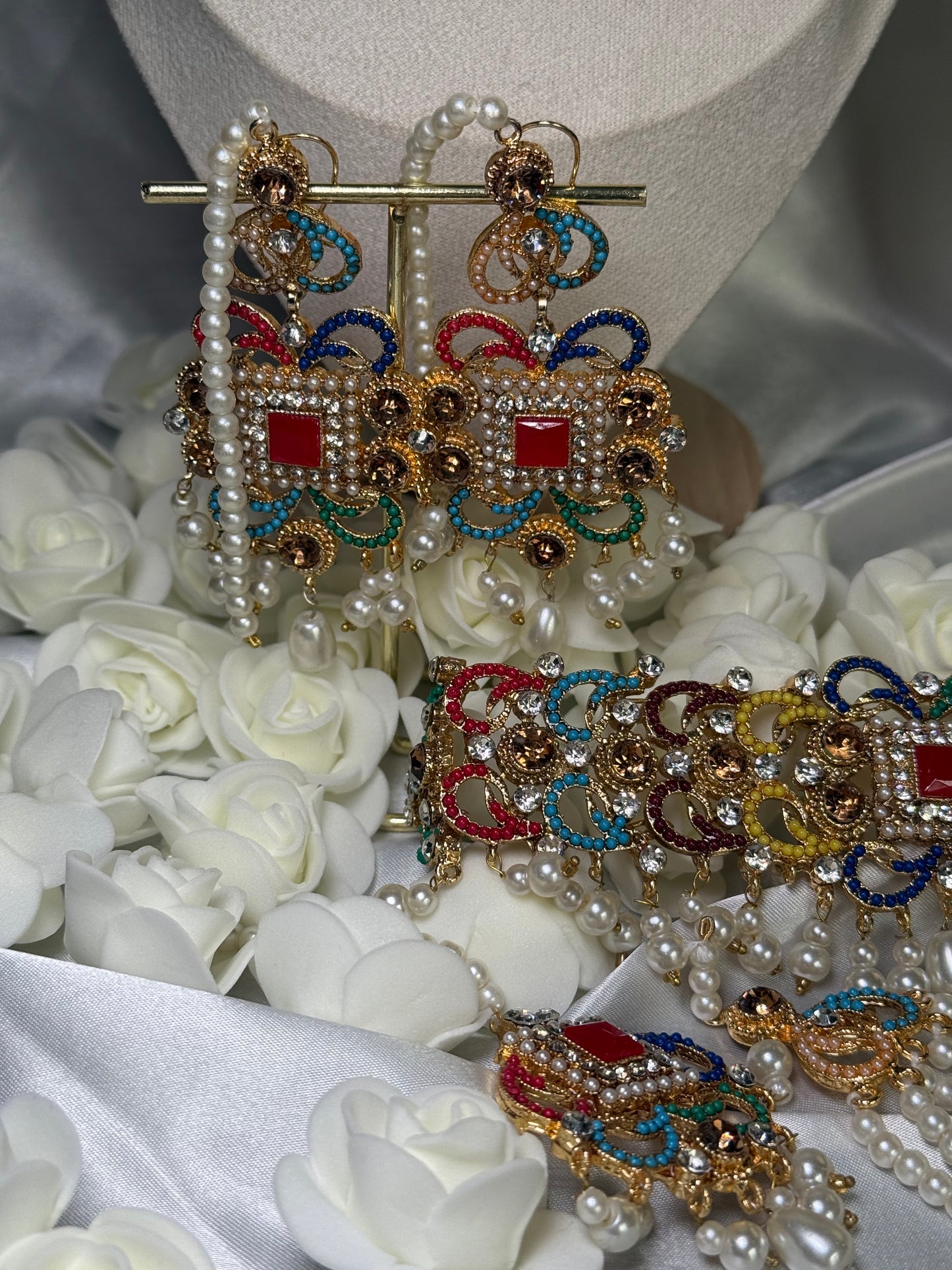 Gulrukh - Choker with Jhumar 4 Colours available