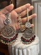 MISHA - double sided Sahara earrings with Tikka | Kundan earrings and tikka set | available in 19 colours