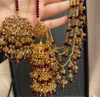 BIYAA - Heavy sahara jhumke with tikka