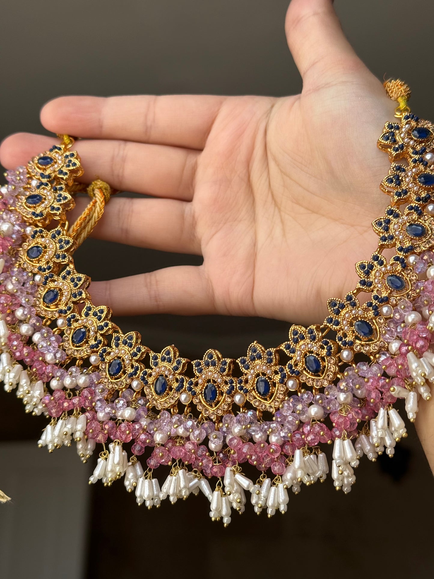 Neeti - Necklace with sahara earrings and tikka | 8 colours available