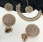 Naira - 4 pieces Necklace set | 12 colours available | necklace with ring, jhumke and tikka