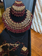 HEMA - Bridal set | includes: necklace, jhumar, jhumke, tikka and nose ring | Pakistani bridal set