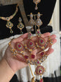 ANAB - Necklace set with earrings and tikka | 10 colours available
