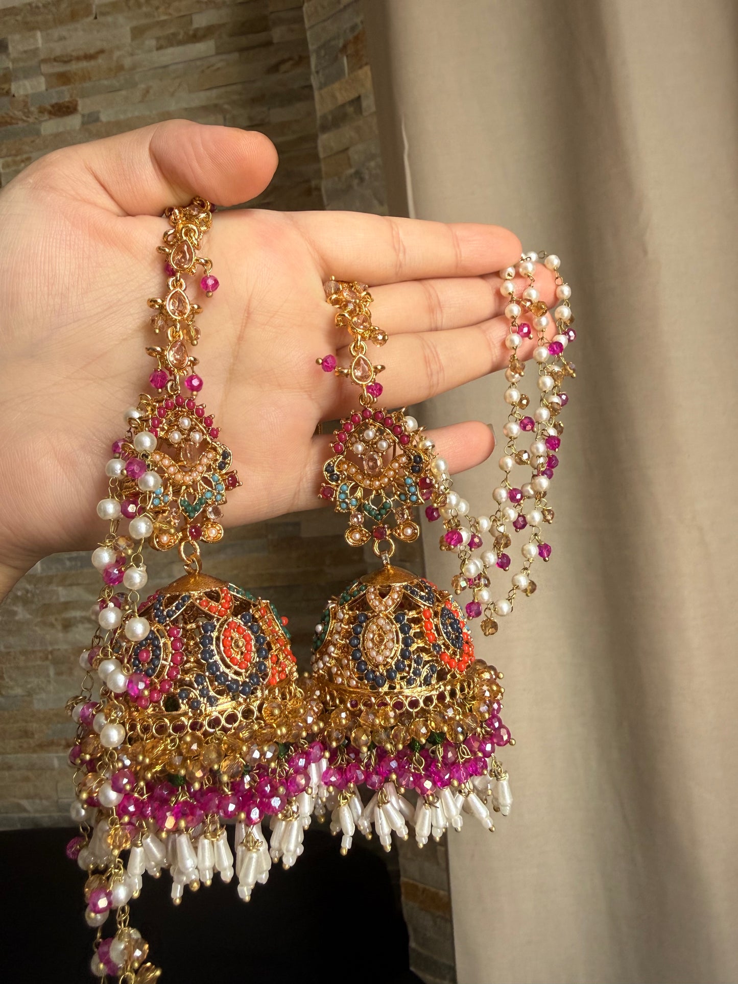 Aqsa - Jhumke Tikka set 8 colours available