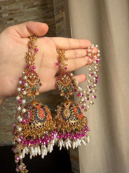 Aqsa - Jhumke Tikka set 8 colours available