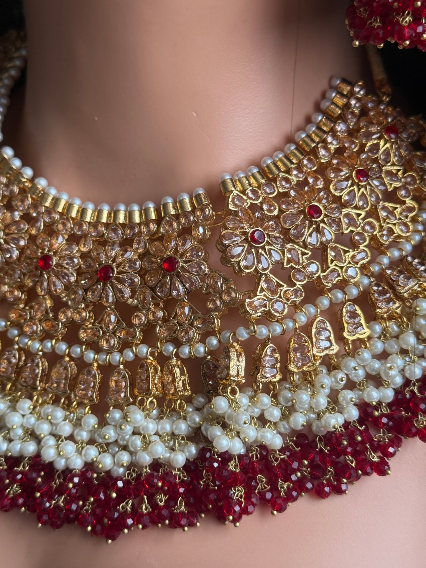 Naina - Heavy bridal set | Necklace with jhumar, jhumke and tikka