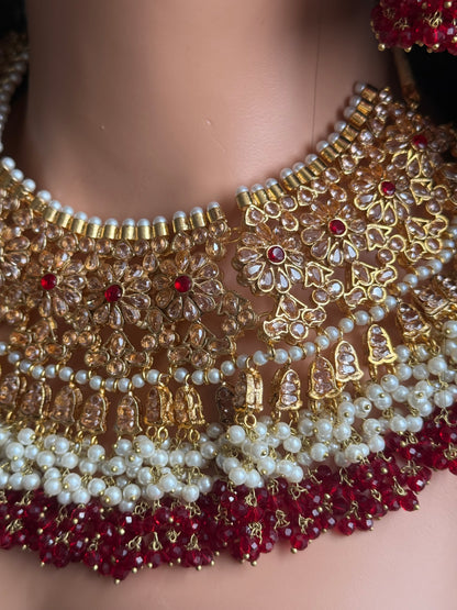 Naina - Heavy bridal set | Necklace with jhumar, jhumke and tikka