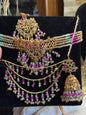 Afaf - Choker set with heavy Sahara jhumke and tikka | available in 25 colours