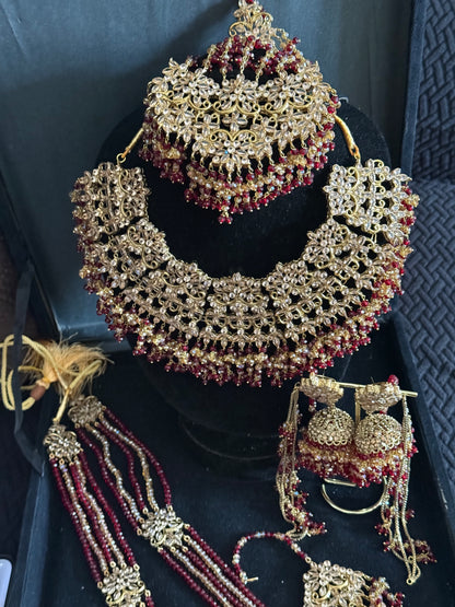 ALAYA - bridal set with mala | includes: necklace, mala, jhumar, jhumke, tikka & nose ring
