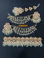 HAWA - Choker set with sahara earrings & tikka | mint baby pink combo