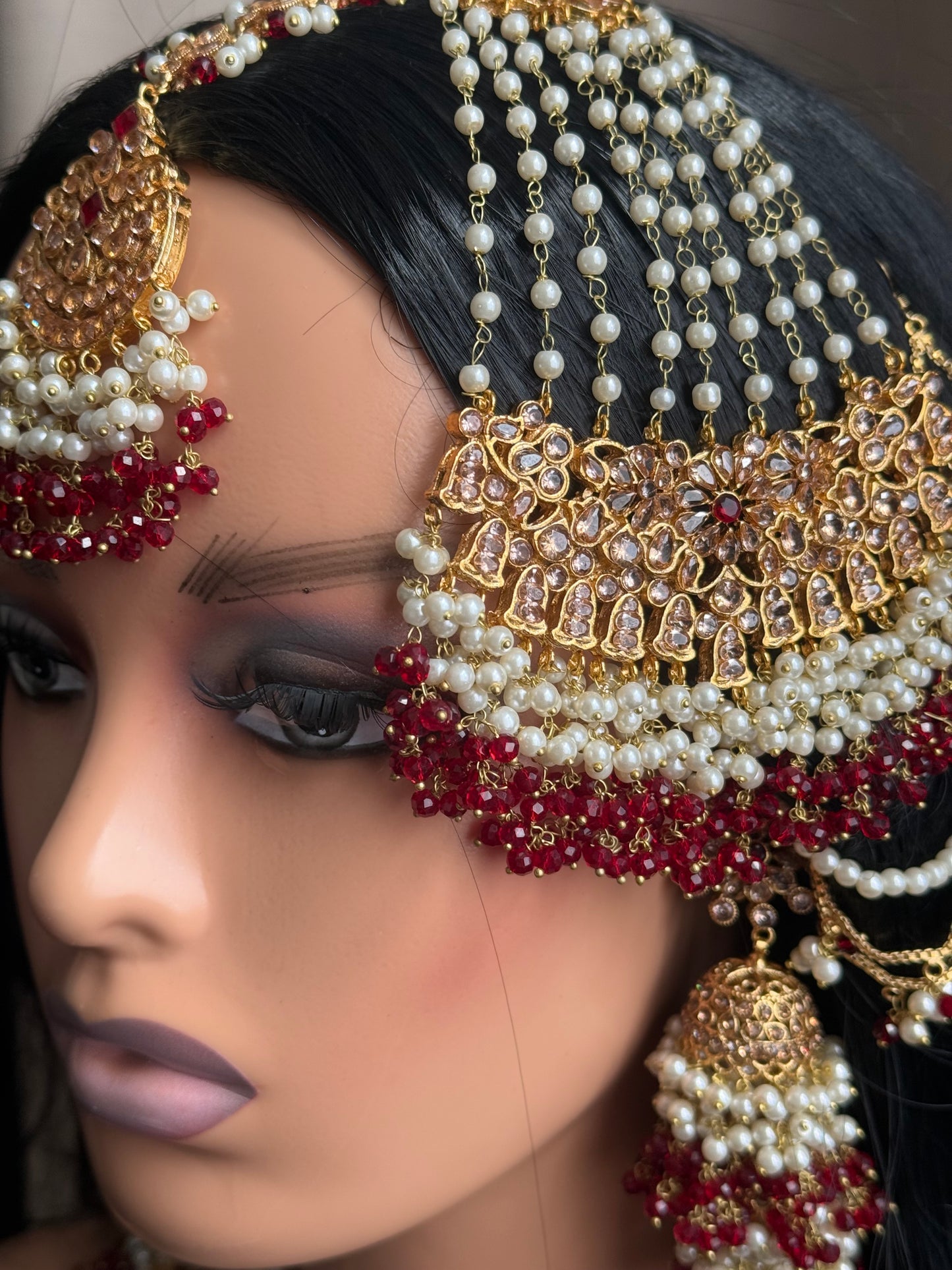 Naina - Heavy bridal set | Necklace with jhumar, jhumke and tikka