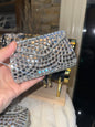 Silver clutch bag