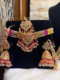Afaf - Choker set with heavy Sahara jhumke and tikka | available in 25 colours