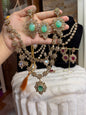 RIYA - Double layered Necklace set with earrings and tikka | 10 colours available