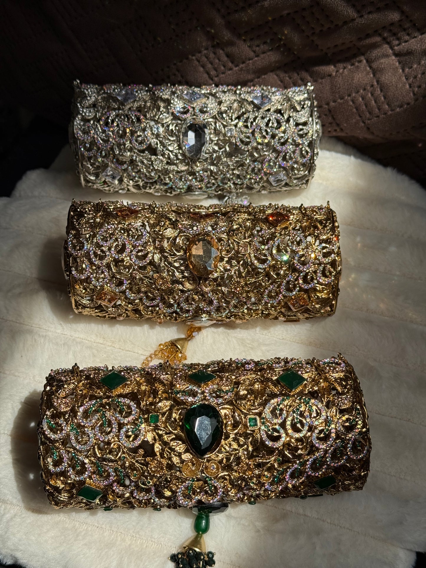Bridal clutches with chain | available in 3 colours