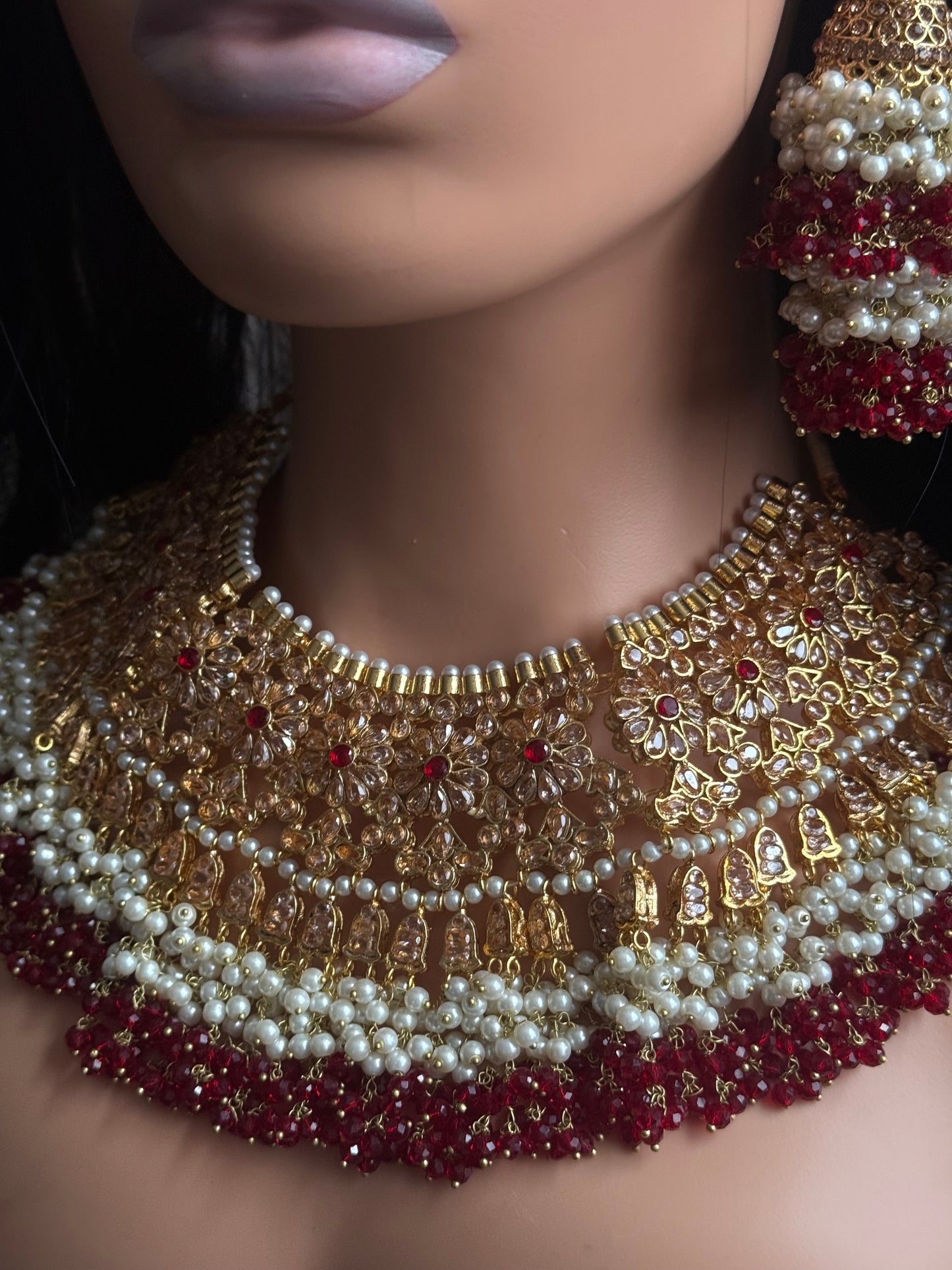 Naina - Heavy bridal set | Necklace with jhumar, jhumke and tikka
