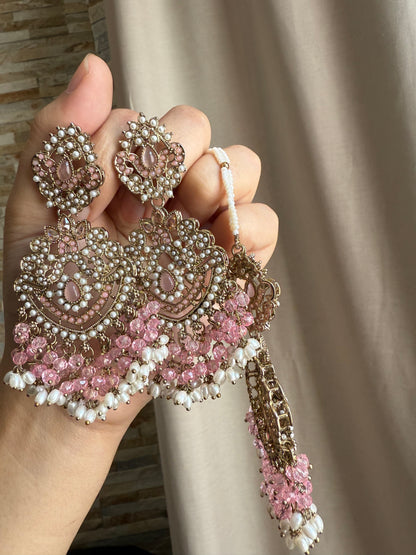 Kubra - Earrings tikka set | 16 colours available