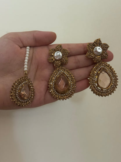 RANIA - Turkish necklace set with earrings and tikka | available in 12 colours
